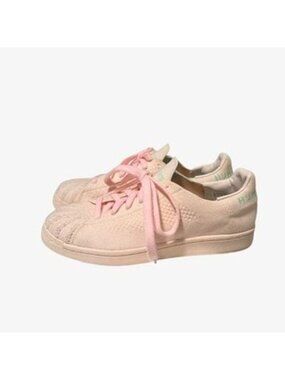 Adidas x PHARRELL Superstar Primeknit Sneakers Cream Pink M 6.5 W 8.5 Retro